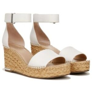 Franco Sarto Clemens Raffia Espadrille Wedge Sandals Ankle Strap Platform 7 7M